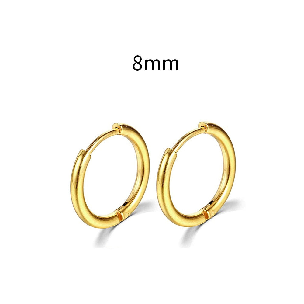 2025 New Simple Stainless Steel Small Hoop Earrings for Women Men Cartilage Ear Piercing Jewelry Pendientes Hombre Mujer